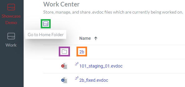Work Center Home Folder Work Center Home Folder